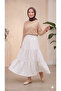 Women's Elastic Waist Lined Kraş Bohemian Skirt - 2