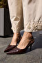 Palerzo Women's Brown Leather Heel-Strapped Slingback Shoes - 8