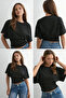 Natural Viscose Blouse with Wide Sleeves and Fitted Waist - 4