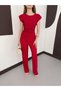 Pleated Satin Tie-Detail Blouse with Lining and Shoulder Pads, Top and Bottom Set - 7