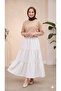 Women's Elastic Waist Lined Kraş Bohemian Skirt - 4