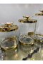 Pearlescent Gold Detailed Tea Candy Jar Set of 3 - 5