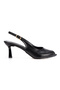 Women's Open-Back Heeled Shoes 3109 Black - 2