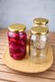 3 Pieces of 1 Liter Glass Jars with Gold Lids 1000 ml Canning Jars