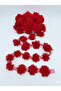 Chiffon Fabric Layered Floral Ribbon 2 Meters 24 Pieces, Decorative Ready-Made Flower, Hobby and Design Material