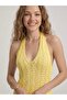 Women's Openwork Halter Neck Slit Long Beachwear Dress - Beach Dress - 2