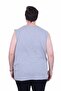 Large Size Printed Sleeveless T-Shirt Hope 26124 Gray Melange - 3