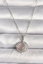 316L Steel Silver Color Zircon Stone Pink Pearlescent Crescent Model Women's Necklace