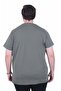 Men's Large Size Crew Neck T-Shirt with Pocket 26143 Khaki - 3