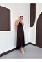 Lace Detailed Satin Dress - Brown |   D3022 - Coffee - 5