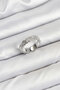 Brass Silver Color Zircon Stone Inlaid Women's Ring