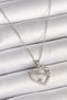 316L Steel Silver Color Chain Zircon Stone Heart Model Star Detail Women's Necklace