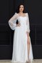Bale Detailed Long Lace Evening Dress - White