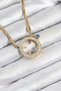 316L Steel Zircon Stone Insertable Gold Color Women's Necklace