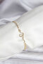 Snake Model Zircon Stone Gold Color Brass Waterway Women's Bracelet