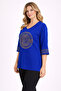 Women's Plus Size Cobalt Blue, Stone Detailed Tunic 65N32428 - 5