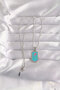 316L Steel Silver Color Blue Enamel Tarot Pendant - 2