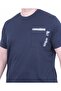 Men's Large Size Crew Neck T-Shirt Courageous 26146 Navy Blue - 2
