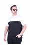 Men's Large Size Crew Neck T-Shirt with Pockets and Inserts 26144 Black