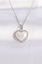 316L Steel Chain Silver Color White Stone Curved Heart Necklace