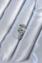 Silver Color Brass Zircon Stone Heart Model Women's Ring