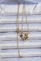 316L Steel Chain Gold Color Zircon Stone Magnet Heart Necklace - 2