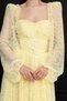 Bale Detailed Long Lace Evening Dress - Yellow - 4