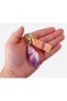 Lilac Marble Patterned Seashell Keychain – Stylish Bag & Key Accessory with Hologram Strap - 2