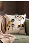 Yellow/Black and Light Gray Colored Floral Themed Cotton Comfort Throw Pillow Cover 36X36