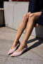 Lurcetta Women's Powder Pink Genuine Leather Suede Mini Heel Stiletto - 4