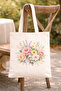 Floral Printed Raw Cloth Bag, Shoulder Bag, Shopping Cloth Bag, Sublimation Printed Cloth Bag - 2