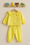 Lace Collared Girls' Muslin Set 100% Cotton Pajamas - 3