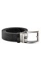 Knitted Printed Genuine Leather Men's Belt Z603 Black Knitted Printed