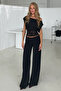 Lace Detailed Boat Neck Blouse - 2