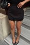 Black Shorts Detailed Lace Atlas Fabric Women's Mini Skirt - 6