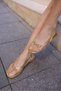 Cantiro Women's Gold Gold Mesh Slingback Ballet Flats - 5