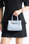 Women's Crossbody and Shoulder Bag with Blue Belt Detail - 4