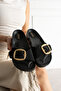 Black Women's Single Buckle Stylish Comfortable Slippers - 3