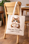 Cat Themed Printed Raw Cloth Bag, Shoulder Bag, Shopping Cloth Bag, Sublimation Printed Cloth Bag - 3