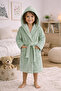 Hooded Children's Bathrobe 100% Cotton Soft Textured Belted Unisex Bath & Beach Robe with Pockets - 3