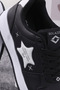 Women's Star Pattern Sneaker Black-White Sports Shoes - 6
