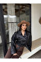 Women's Leather Jacket with Buttons and Belt, Stylish Casual Biker Coat - 4