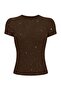 Slim Fit Bluz with Glitter Detail Full Length - 3