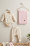 100% Cotton Strawberry Patterned 3-Piece Baby Set (0-3 Months) Double-Breasted Bodysuit, Booties, and Muslin Blanket - 2