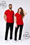 Top Red Bottom Black Lycra Nurse Doctor Uniform Unisex Surgical Suit Mitra Set Scrubs Uniform - 2