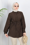 Women's Belted Shirt Tunic – Patterned Stylish Islamic Clothing - 2