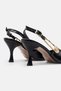 Women's Patent Leather Slingback Side Buckle Gold Shoes Pointed Toe Heel Women's Stiletto - 7
