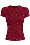 Slim Fit Bluz with Glitter Detail Full Length - 4
