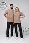 Top Dark Beige Bottom Black Lycra Nurse Doctor Uniform Unisex Surgical Suit Mitra Set Scrubs Uniform - 2
