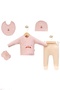 Mushroom Embroidered Newborn Baby Girl 5-Piece Hospital Discharge Bodysuit Set Baby Outfit - 3